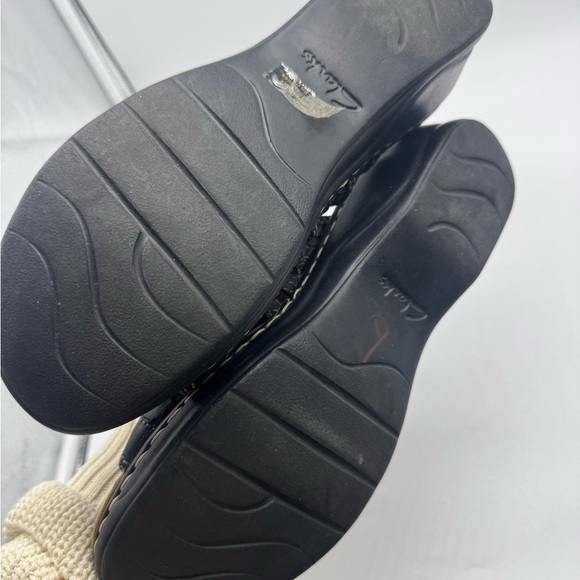 Clarks Bendables Lexi Black Leather Sandal Size Medium Size 11W - Picture 9 of 12